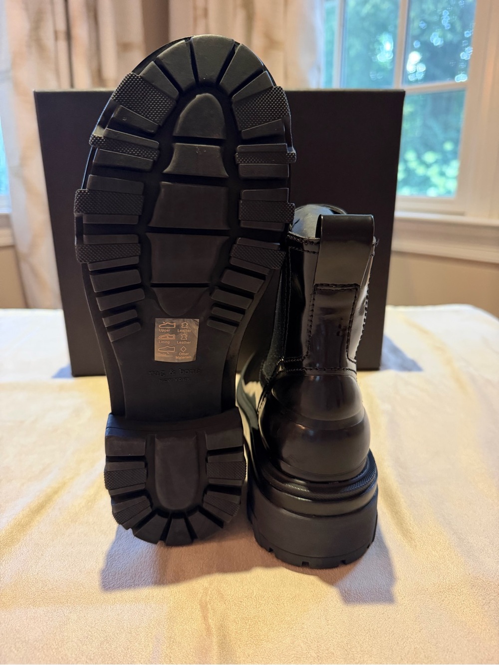 Rag & Bone Shaye Lug Sole Chelsea Boot in Black - Picture 3 of 6